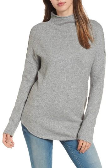 Women's Bp. Mock Neck Tunic, Size - Grey