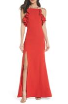 Women's C/meo Collective Ruffle Halter Gown - Red