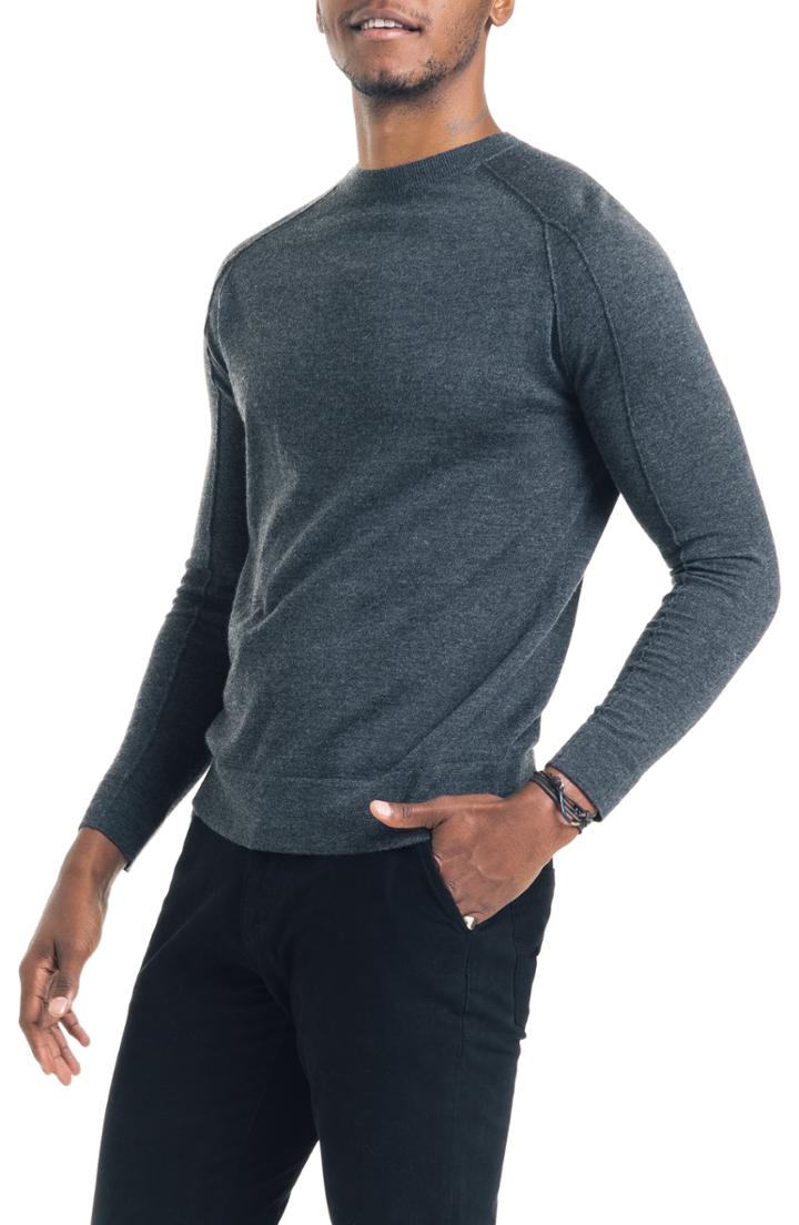 Men's Good Man Brand Modern Slim Fit Merino Wool Sweater, Size - Grey