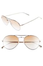 Women's Tom Ford Ace 55mm Stainless Steel Aviator Sunglasses - Shiny Rose Gold/ Brown Mirror