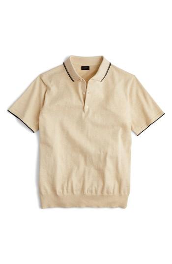 Men's J.crew Tipped Sweater Polo - Burgundy