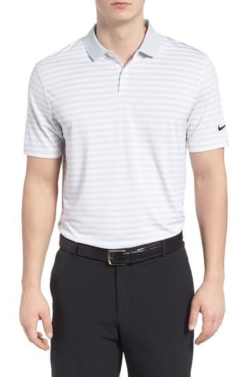 Men's Nike Dry Victory Stripe Golf Polo - Metallic