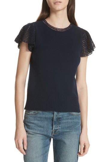 Women's La Vie Rebecca Taylor Ladder Stitch Top - Blue
