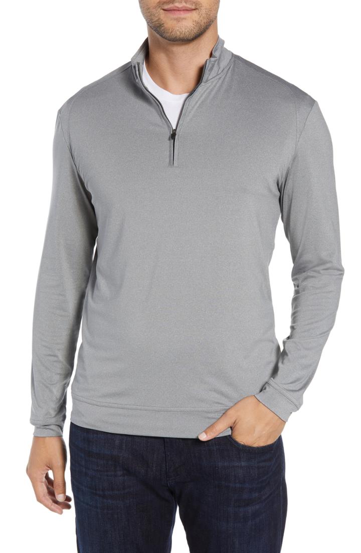 Men's Johnnie-o Flex Classic Fit Quarter Zip Pullover, Size - Grey