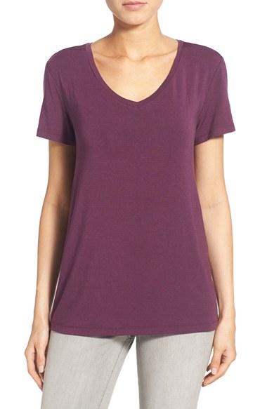 Women's Halogen Modal Jersey V-neck Tee - Purple