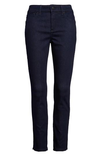 Petite Women's Nydj Ami Side Slit Stretch Ankle Skinny Jeans P - Blue