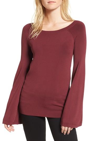 Women's Chelsea28 Flare Sleeve Sweater, Size - Burgundy