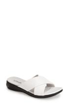 Women's Softwalk 'tillman' Leather Cross Strap Slide Sandal M - White