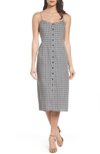 Women's Nsr Coren Button Front Midi Dress - Black