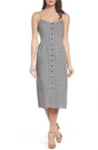 Women's Nsr Coren Button Front Midi Dress - Black