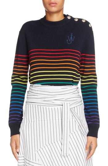 Women's J.w.anderson Mariniere Stripe Wool Sweater - Blue