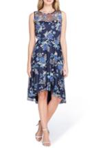 Women's Tahari Embroidered Floral High/low Dress - Blue
