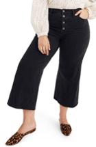 Women's Madewell Button Fly Crop Wide Leg Jeans - Black