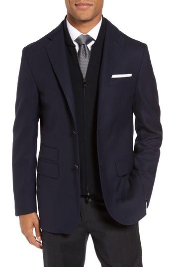 Men's Corneliani Id Classic Fit Wool Jacket Us / 52 Eu - Blue