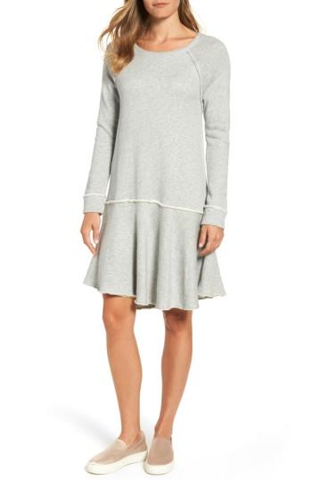 Women's Caslon Ruffle Hem Knit Dress, Size - Grey