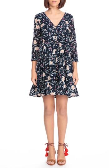 Women's Sezane Aure Silk A-line Dress Us / 34 Fr - Blue