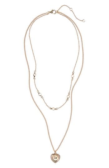 Women's Bp. Layered Crystal Heart Necklace