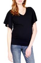 Women's Ingrid & Isabel Flutter Sleeve Maternity Top - Black