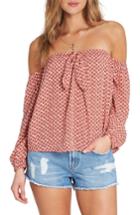 Women's Billabong Forever Lover Off The Shoulder Top - Red