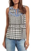 Women's Thml Contrast Trim Print Top - Black