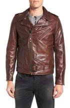 Men's Schott Nyc 'perfecto' Slim Fit Waxy Leather Moto Jacket, Size - Brown