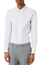 Men's Topman Dot Print Dress Shirt - White