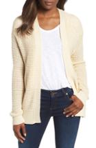 Women's Caslon Braided Shoulder Cardigan, Size - Beige