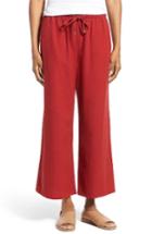 Women's Eileen Fisher Silk Noil Wide Leg Pants - Red