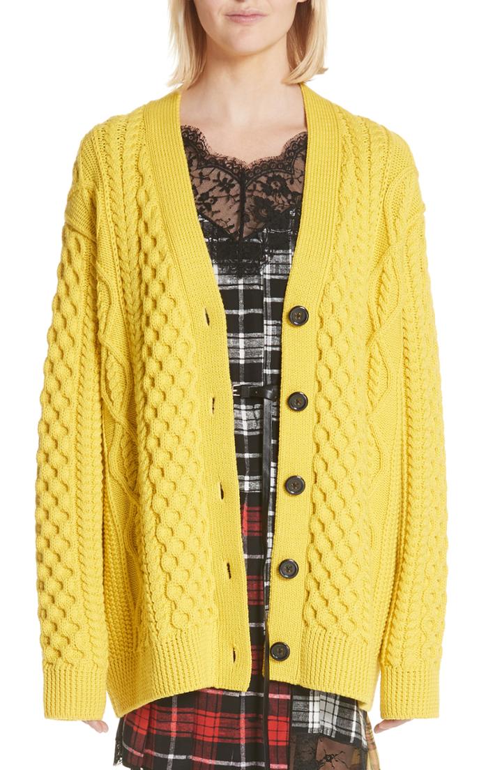 Women's Marc Jacobs Oversize Cable Knit Merino Wool Cardigan