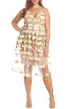 Women's Dress The Population Betsy Plunging Lace Midi Dress, Size - Yellow