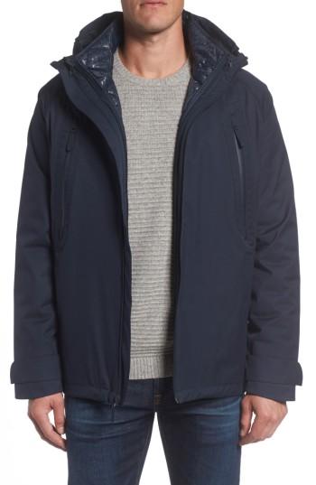 Men's Andrew Marc 3-in-1 Waterproof Rain Jacket With Liner - Blue