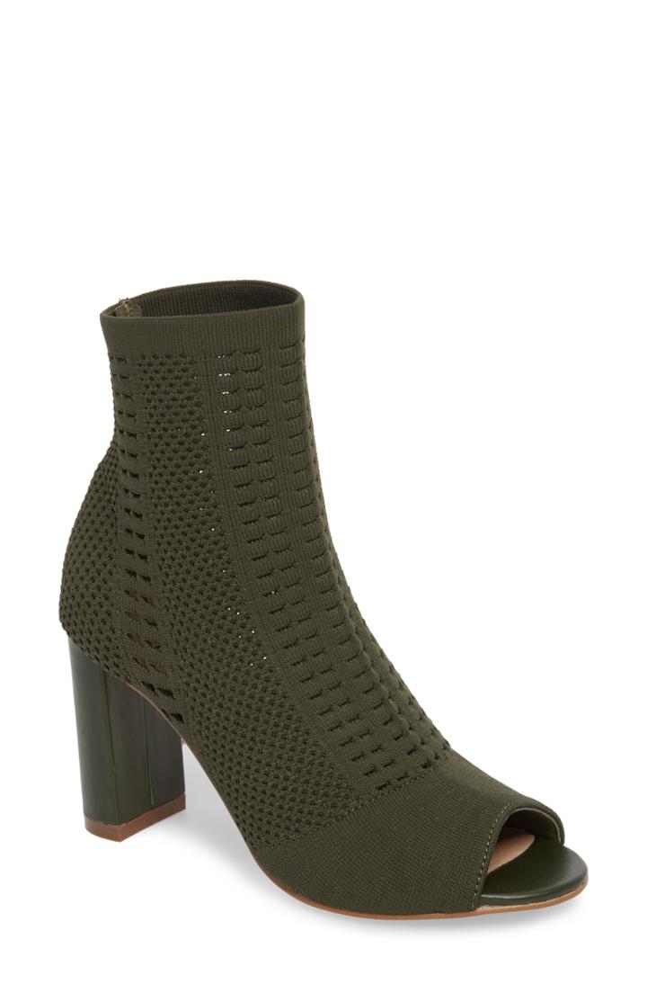 Women's Matisse Can't Stop Open Toe Sock Bootie M - Green