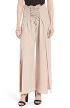 Women's Bardot Corset Wide Leg Trousers - Beige