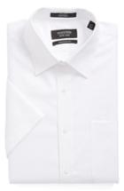 Men's Nordstrom Men's Shop Traditional Fit Non-iron Short Sleeve Dress Shirt - White