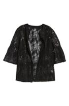 Women's Ming Wang Embellished Mesh Jacket - Black