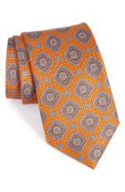 Men's Nordstrom Men's Shop Medallion Silk Tie, Size - Orange