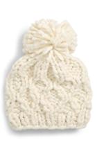 Women's Sole Society Chunky Cable Knit Beanie - Ivory