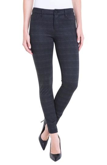 Women's Liverpool Jeans Company Plaid Super Skinny Ponte Knit Pants - Grey
