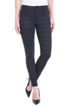Women's Liverpool Jeans Company Plaid Super Skinny Ponte Knit Pants - Grey