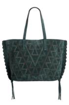 Isabel Marant Zoe Topstitched Suede Tote - Green