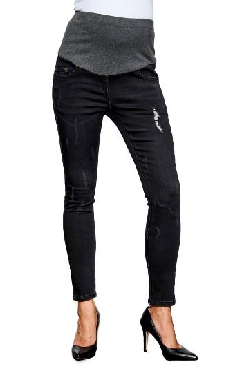 Women's Maternal America Over The Bump Maternity Ankle Jeans - Grey