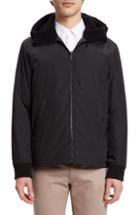 Men's Theory Vernon Faux Shearling Trim Technical Liner Jacket - Black