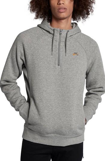 Men's Nike Sb Icon Half-zip Hoodie - Grey