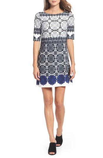 Petite Women's Eliza J Jersey Shift Dress P - Blue