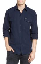 Men's Brixton Memphis Standard Fit Two-pocket Sport Shirt - Blue