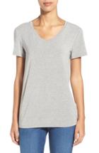 Women's Halogen Modal Jersey V-neck Tee - Grey