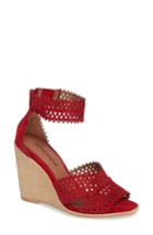 Women's Jeffrey Campbell Besante Perforated Wedge Sandal M - Red
