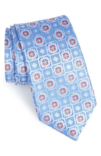 Men's Nordstrom Men's Shop Megan Medallion Silk Tie, Size X-long - Blue