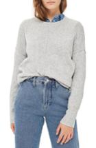 Women's Topshop Pointelle Detail Sweater Us (fits Like 6-8) - Grey