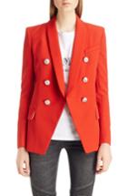 Women's Balmain Oversize Wool Blazer Us / 36 Fr - Red